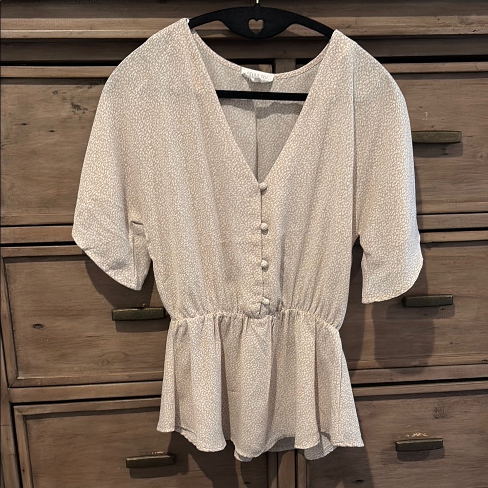 Chic Cream Button-Down Blouse